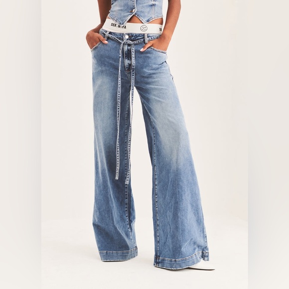 Ser.o.ya Seroya SAINT OVERSIZED Wide leg JEAN 24 x 27.5 Bayside